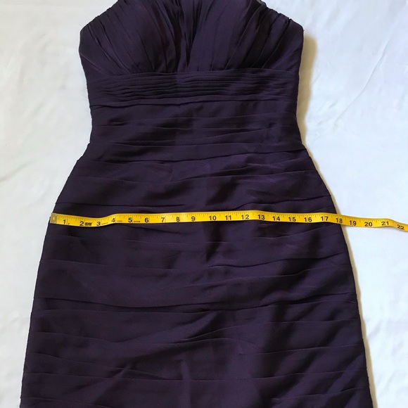 Bill Levkoff Plum Purple Ruched Instant Slimming Strapless Cocktail Dress Size 4 - Picture 9 of 16